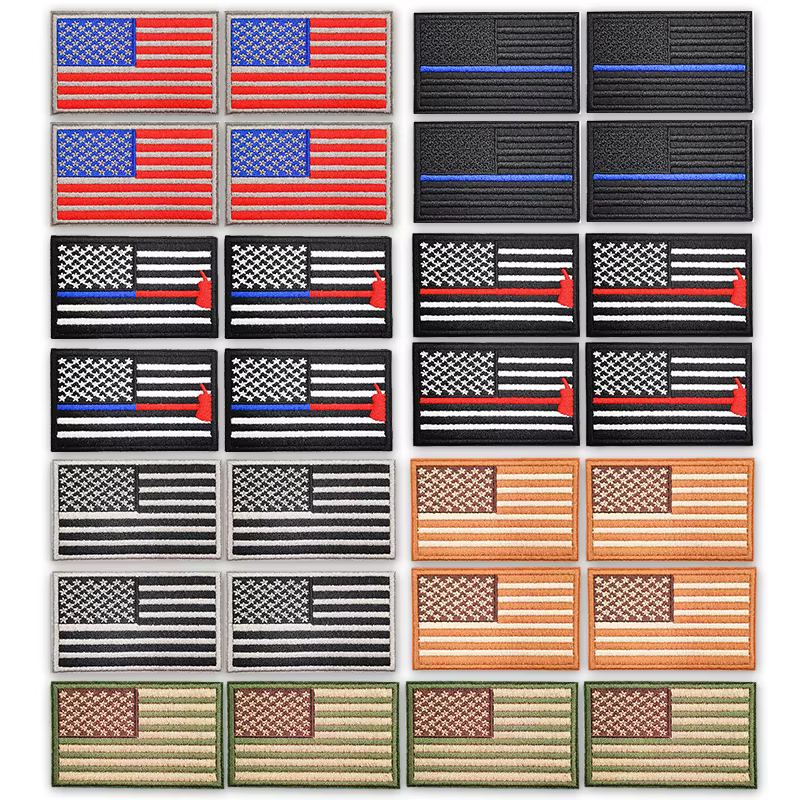 Parche bordado táctico bandera EE. UU. velcro negro-blanco-rojo