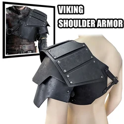 Hombrera vikinga de cuero sintético para LARP y cosplay
