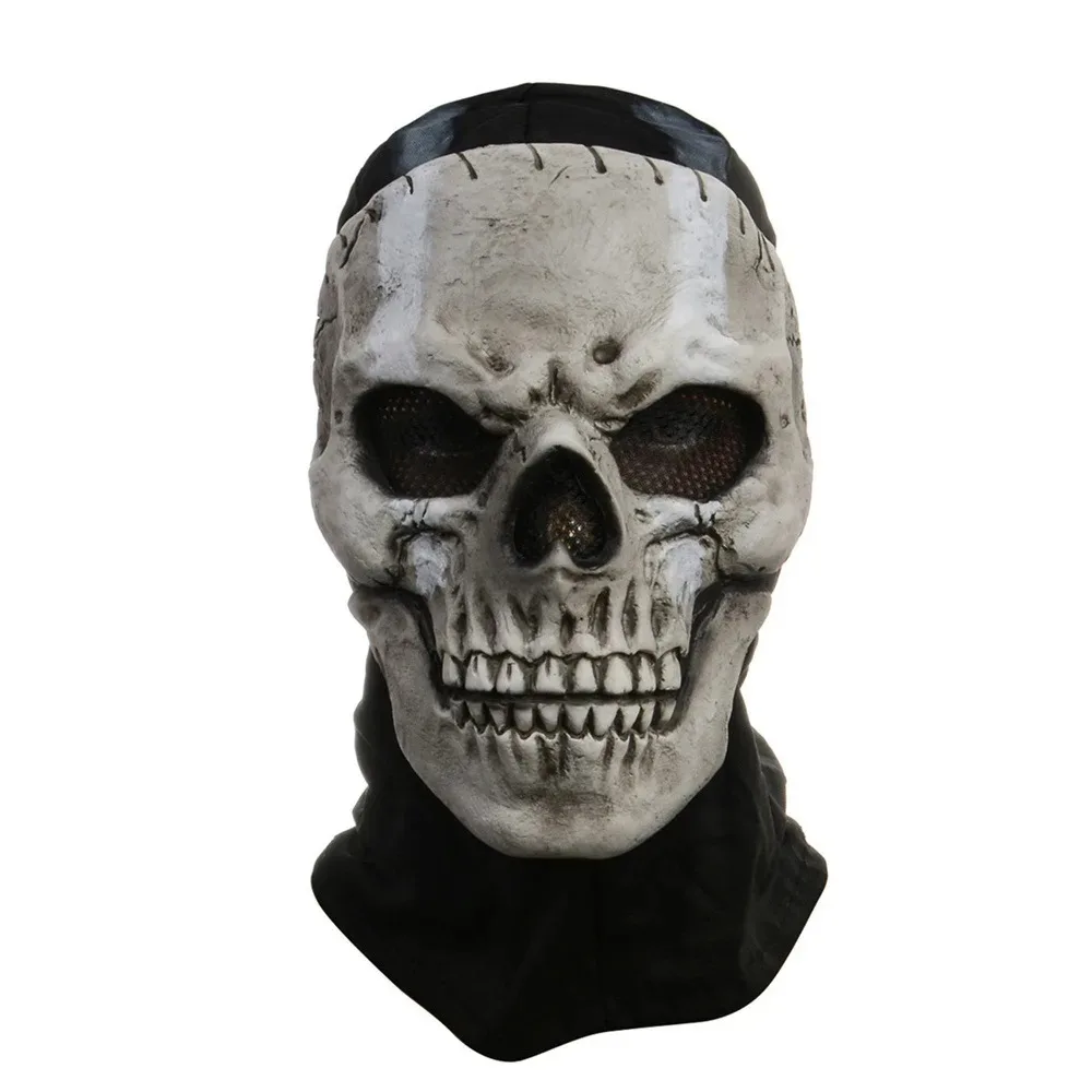 Máscara de calavera fantasma de terror para Halloween, casco de látex para Cosplay, accesorio para mascarada, Cosplay, Call of Duty, Unisex - imagen 3
