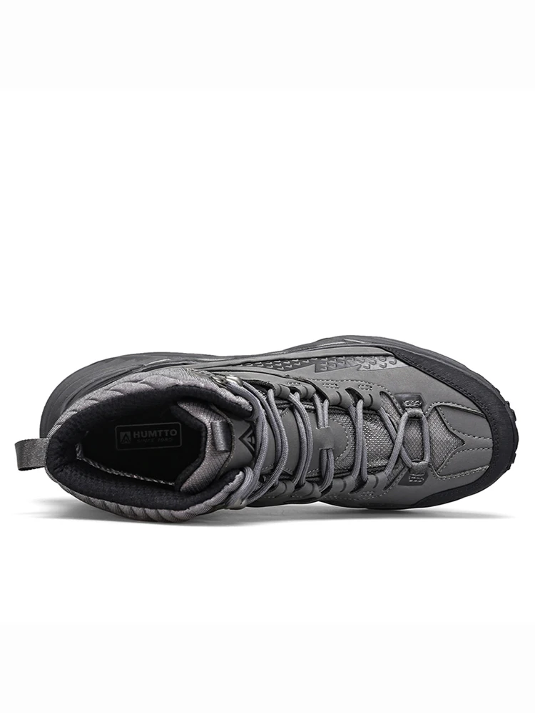 HUMTTO-Botas de senderismo de cuero de vaca para hombre, zapatos de caza impermeables de montaña, botines tácticos de combate en el desierto, informales - imagen 4