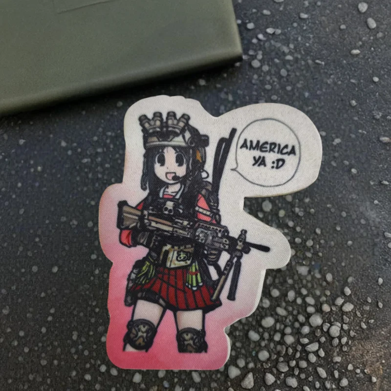 Parche con estampado de chica de animación de Anime, gancho y bucle militar, insignia de moral táctica, mochila, parches adhesivos decorativos para ropa - imagen 4