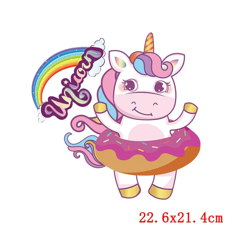 Parche de unicornio, pegatina térmica para ropa, parches de animales de dibujos animados para camiseta, transferencia de hierro para apliques de ropa, decoración térmica - imagen 3