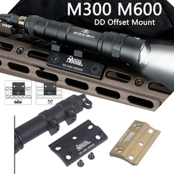 Linterna táctica Surefire M300 M600 de Metal, luz LED blanca con Base de montaje compensada DD compatible con riel Mlok Keymod SMR de 20MM