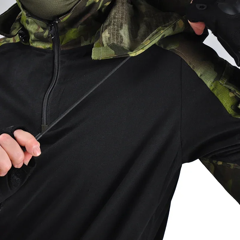 Camisetas de camuflaje para exteriores, camiseta de combate para escalar, camiseta táctica para hombre, ropa resistente al desgaste para Airsoft, Paintball, Camping y caza - imagen 4