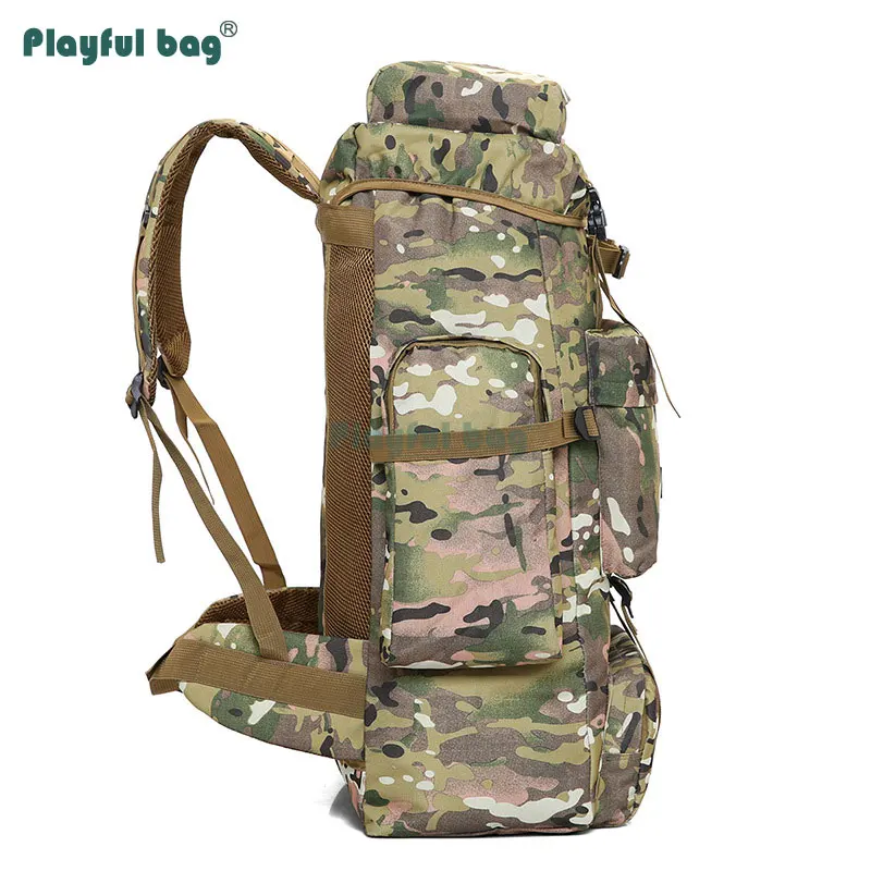 Bolsa táctica de alpinismo al aire libre, mochila de viaje de camuflaje, impermeable, resistente al desgaste, para exteriores, 70L, AVA76 - imagen 2