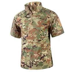 Camisetas tácticas de camuflaje para hombre Ourdoor, camisetas, camisa de combate, ropa de caza, camisetas militares tácticas, ropa de entrenamiento para hombre, camiseta de camuflaje para exteriores