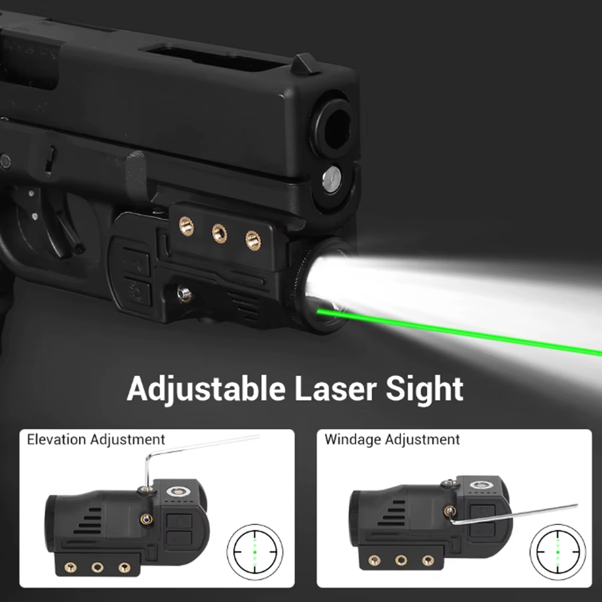 Glock linterna táctica potente recargable láser RGB carga magnética - imagen 2