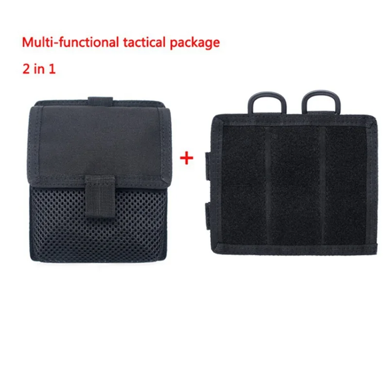 Bolsa táctica EDC Molle para walkie-talkie, Panel de parche, bolsa para revistas, paquete de cintura, gancho de bucle, soporte para herramientas de utilidad de caza - imagen 5