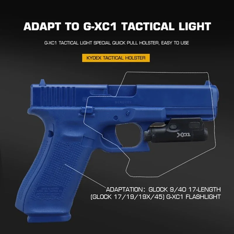 Kydex-funda ligera para pistola, funda táctica para cinturón, funda para cintura Compatible con Glock 17 19 19X 45 XC1 - imagen 4