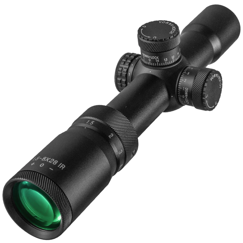 Mira telescópica IR 1,5-8X28, telémetro de alambre para Rifle de aire de caza, retícula de punto Mil, mira óptica táctica impermeable - imagen 4