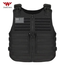 YAKEDA chaleco de caza multifuncional resistente al desgaste con hombros de desmontaje rápido sistema MOLLE chaleco de caza con cintura ajustable