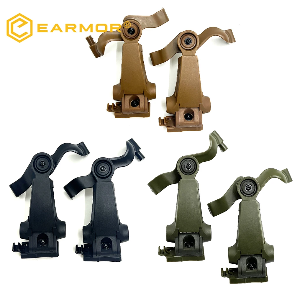 EARMOR M16A Kit de montaje de riel de soporte de auriculares de tiro adaptador de riel de casco de arco para rieles OPS Core ARC y Team Wendy M-LOK