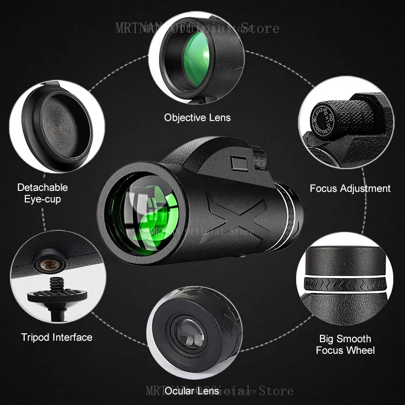 80x Zoom 50000M HD Bak4 binoculares potentes portátiles telescopio profesional de largo alcance Monocular caza - imagen 3