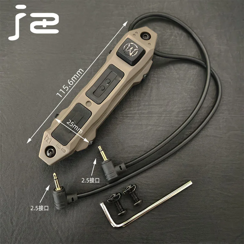 Botón de interruptor de presión táctico, cola remota de doble función para PEQ-15 DBAL-A2 M300 M600, linterna, arma Airsoft, luz de explorador - imagen 3