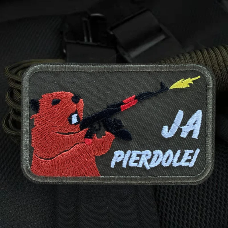 Parche bordado de oso de batalla, insignia de moral táctica con gancho y bucle, mochila, sombreros, pegatina decorativa, parches para brazalete para ropa