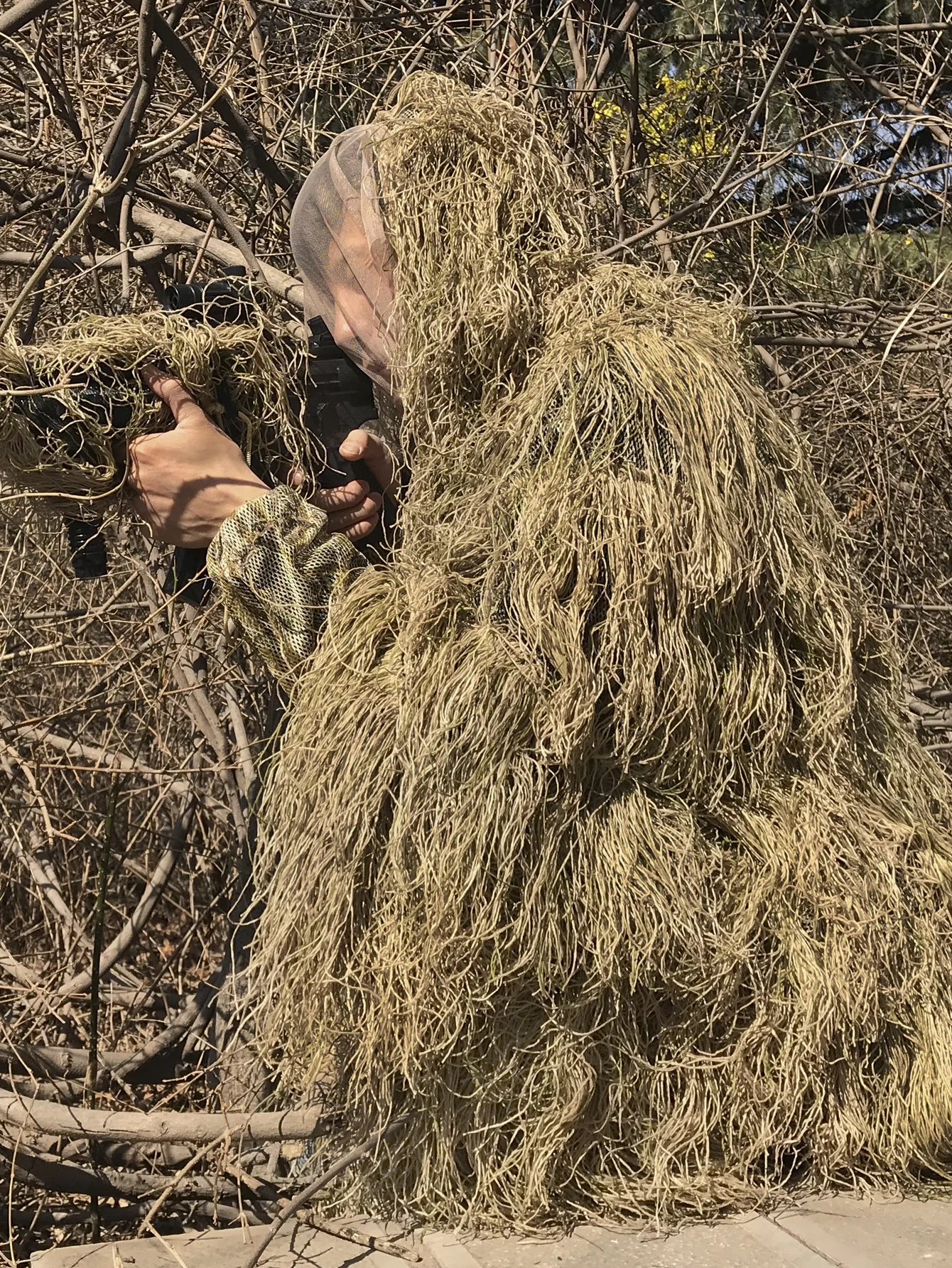 Traje Ghillie de hierba marchita 3D, ropa de camuflaje táctico de francotirador de 4 piezas, traje de caza, ropa de avistamiento - imagen 4