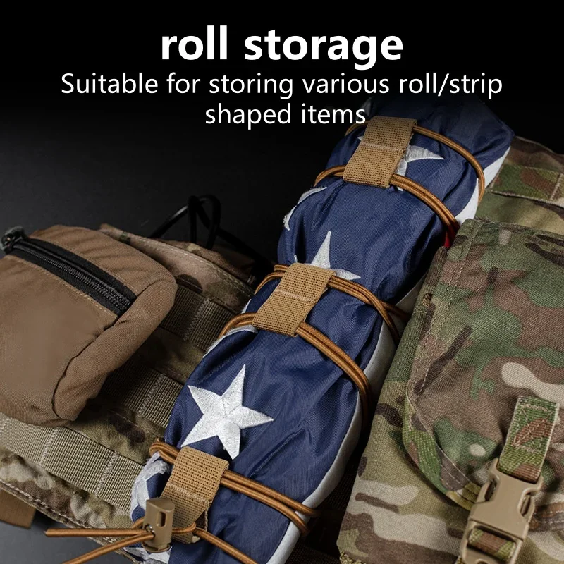 Kit de cuerda elástica con bandera, correa fija, correa ajustable que absorbe los golpes, correa para chaleco MOLLE, almacenamiento - imagen 4