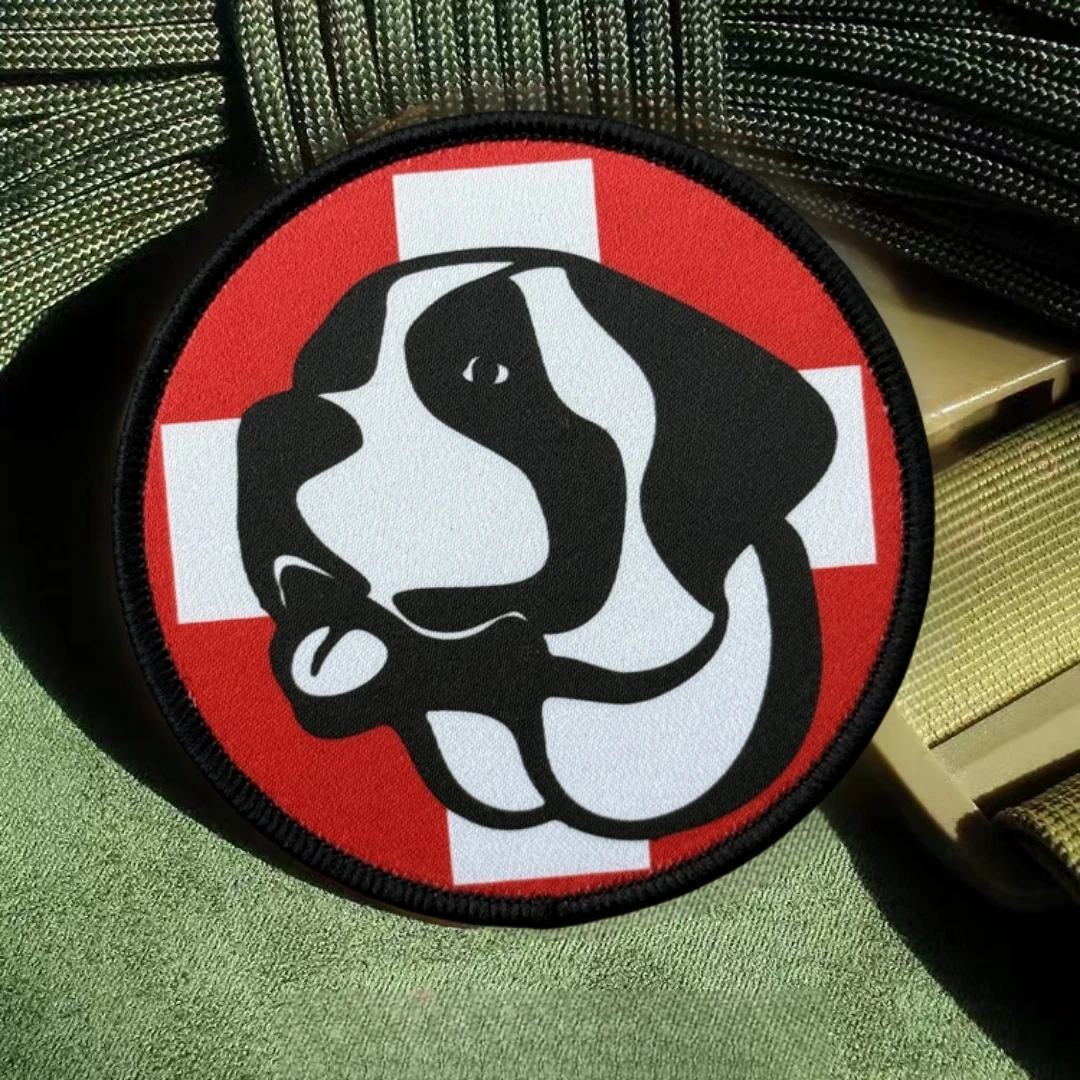 Parche táctico de moral de perro de servicio de rescate de K-9, brazalete militar, parches de gancho y bucle impresos para ropa, pegatina para mochila - imagen 5