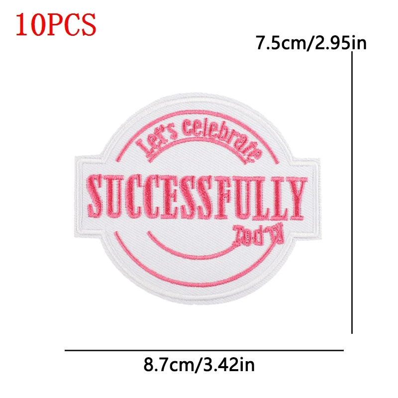 10 unids/set de parches bordados exitosos en el sombrero Vino, buen parche positivo para planchar para ropa, parche termoadhesivo, insignia con logotipo DIY - imagen 3