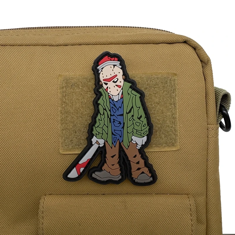 Jason Voorhees Friday parches de gancho y bucle PVC caucho suave capítulo de moral, ropa al aire libre mochila insignia de parche diy - imagen 2