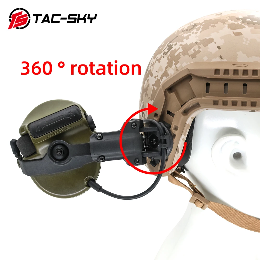 TAC-SKY Comta III-auriculares deportivos tácticos Airsoft, soporte para casco, orejeras de silicona, reducción de ruido, auriculares de tiro - imagen 5
