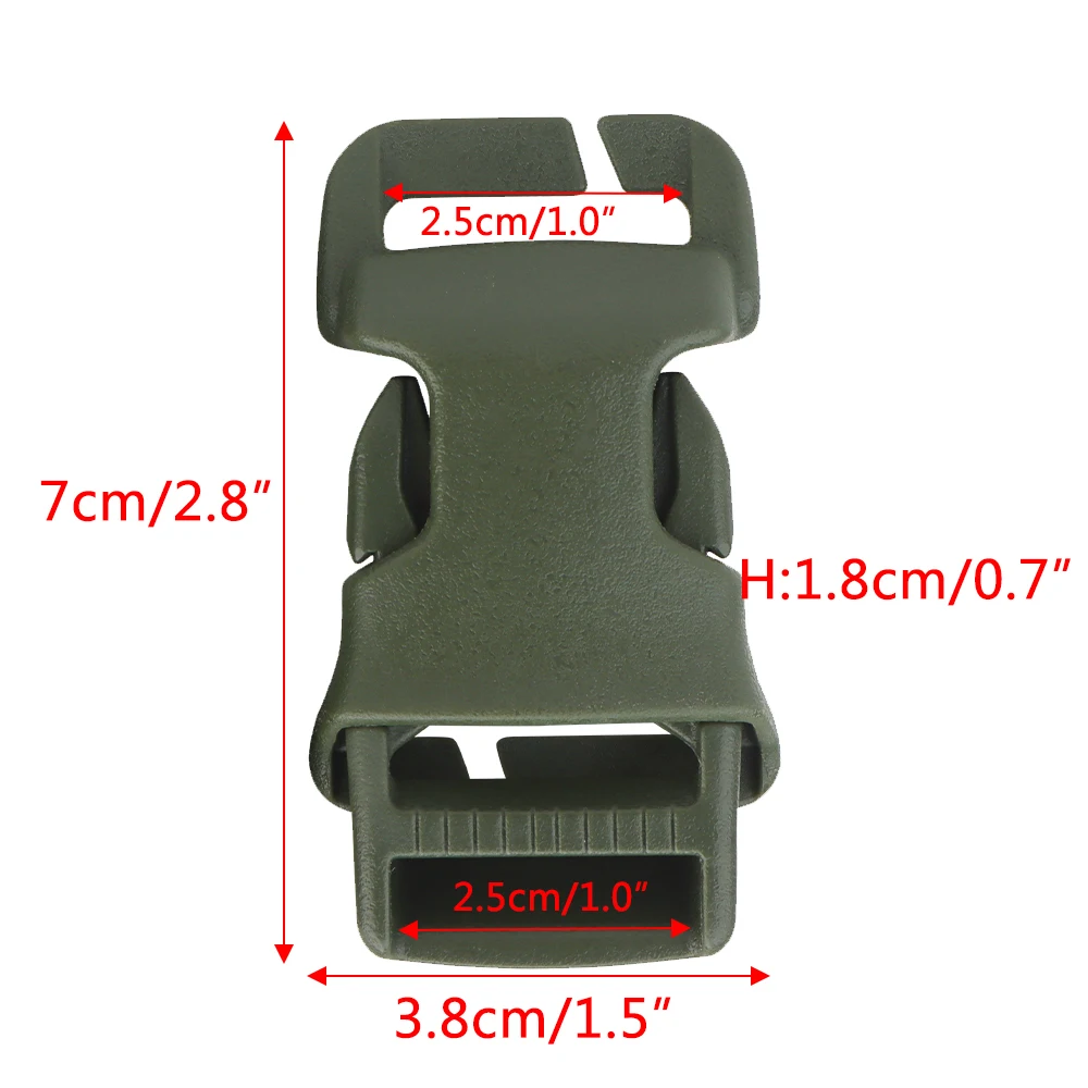 Hebillas tácticas QASM SRB de 1 pulgada, hebilla de Liberación lateral, fijación rápida, montaje en superficie, equipo de caza, chaleco, punto de fijación Modular, 10 Uds. - imagen 5