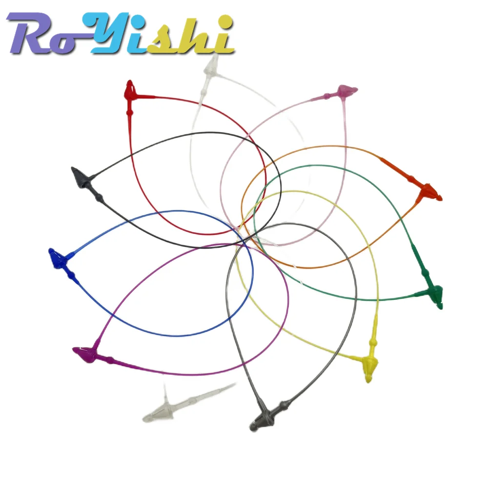 1000 unids/lote/Paquete de pasadores de bloqueo a presión de plástico de colores sujetadores de etiqueta de bucle de seguridad para precio Lable - imagen 4