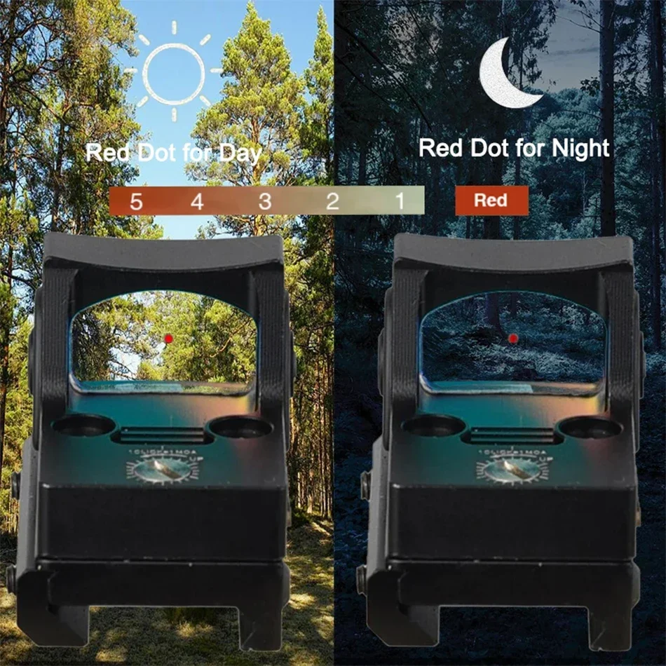 Mini mira réflex de punto rojo AR15 G19 M4 Glock Rifle Reflex Sight Airsoft/pistola de caza Scope Fit accesorio táctico - imagen 3