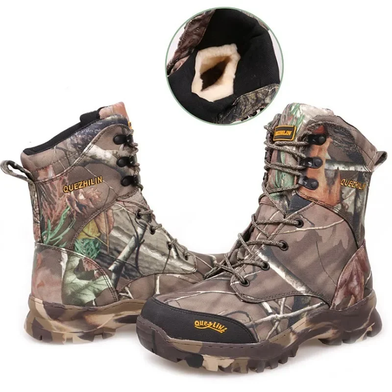Botas de camuflaje impermeables para hombre, zapatos de seguridad de combate en el desierto, botas tácticas de nieve, invierno, 2024 - imagen 2