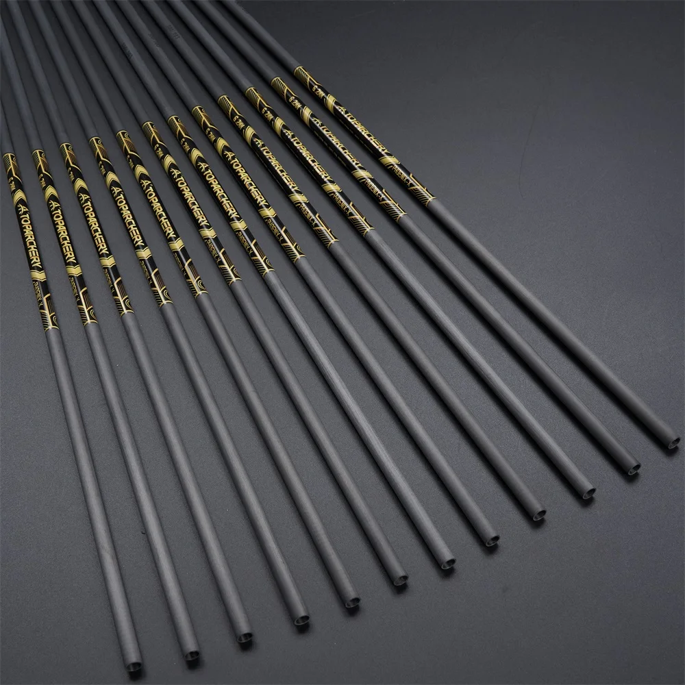 Toparchery 33 "eje de flecha de carbono puro ID 6,2mm columna vertebral 300 350 400 500 600 arco recurvo y compuesto DIY eje de tiro con arco 12 Uds - imagen 5