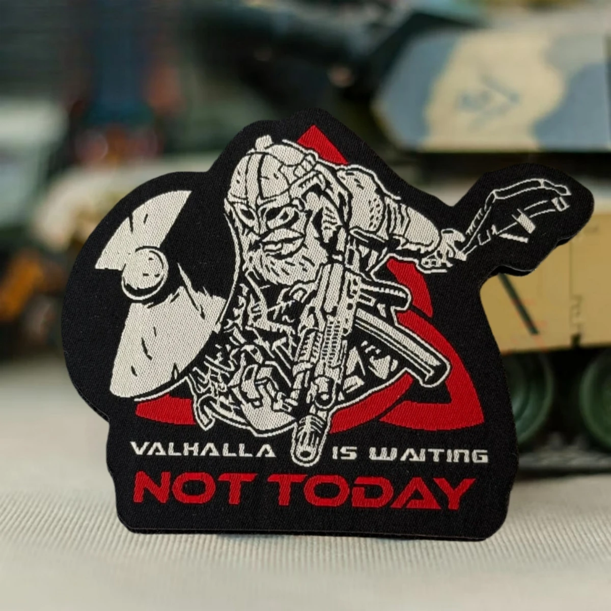 Chevron "Valhalla" está esperando parches tejidos de gancho y bucle para ropa moral táctica mochila militar personalizada apliques pegatina