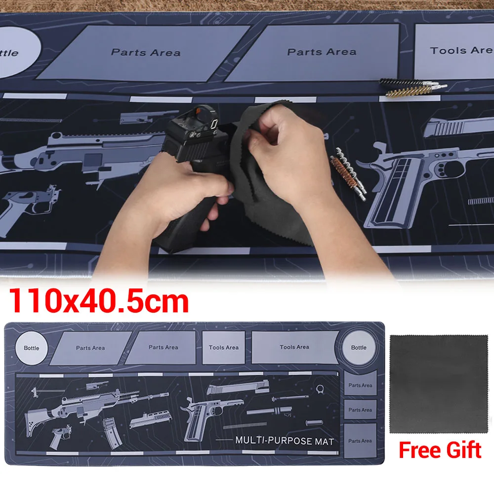 Estera de limpieza de pistola táctica, estera de reparación de limpieza de pistola de Rifle, banco de trabajo protector de arma, almohadilla antideslizante, estera de limpieza de escopeta de caza