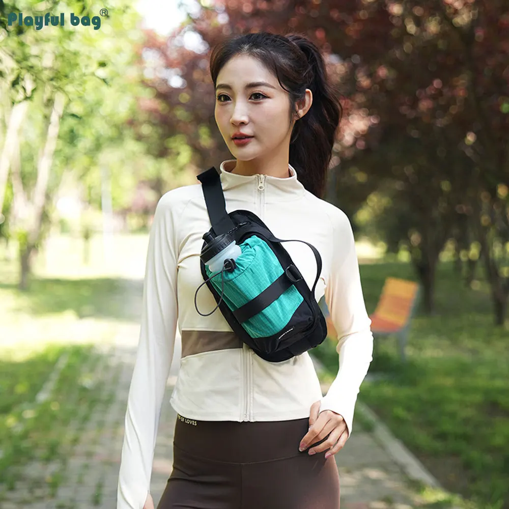 Bolsa de cinturón deportivo con cordón para botella de agua, bolsa de pecho para viajes al aire libre y ciclismo, almacenamiento para teléfono móvil AVA325 - imagen 5