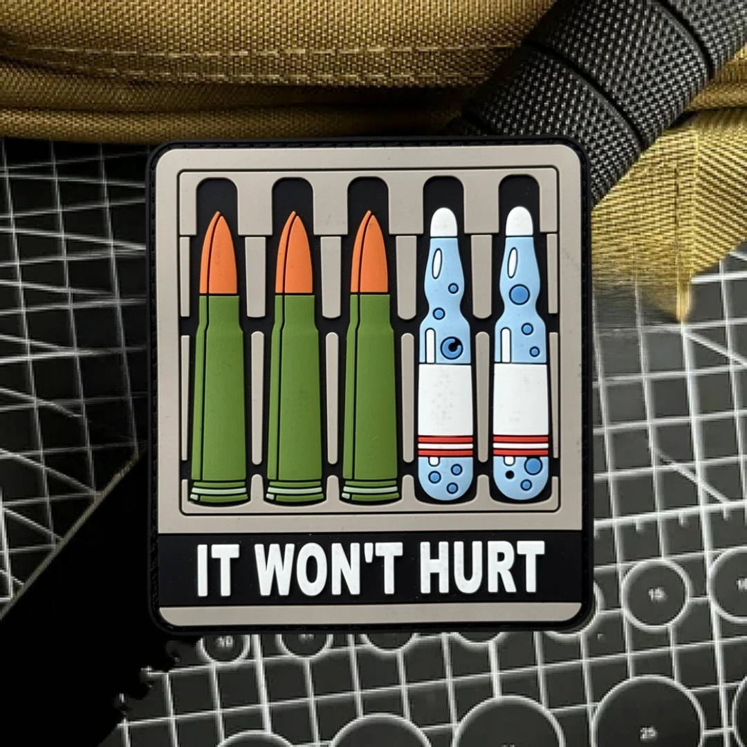 Parche IT WON'T HURT, insignia de moral táctica, parches de gancho y bucle de PVC para ropa, mochila, pegatina decorativa del ejército militar - imagen 4