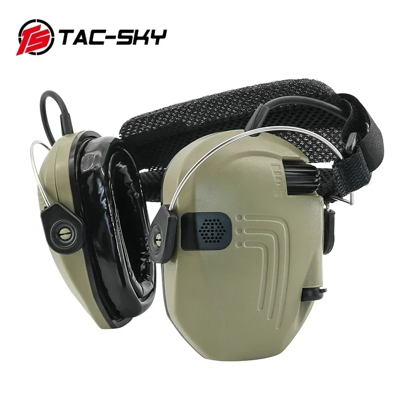TS TAC-SKY auriculares tácticos electrónicos Airsoft, cascos de tiro con diadema trasera, almohadillas de Gel para los oídos y orejeras de protección auditiva - imagen 4