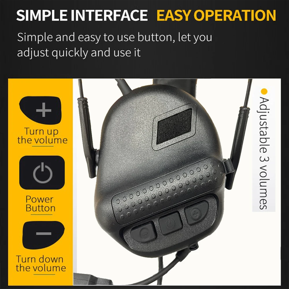 ARM NEXT auriculares tácticos con soporte, cascos militares con cancelación de ruido para caza y tiro - imagen 5