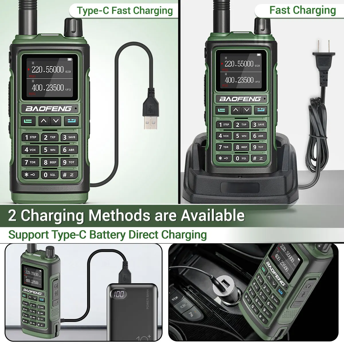 Baofeng-walkie-talkie con frecuencia de copia inalámbrica, linterna de largo alcance, cargador tipo C, Radio Ham, UV 17 Pro, L, K5, 5R, 16 KM - imagen 3