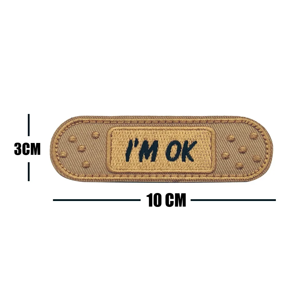 Parches para heridas I'm OK, insignias de moral, emblema bordado con gancho y bucle, parches tácticos OK para ropa, pegatina para mochila - imagen 5