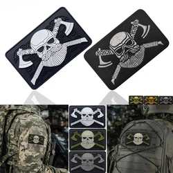 Parche con insignia de moral de hacha de batalla vikinga, apliques de gancho y bucle de PVC para ropa, brazalete vikingo militar, parches para mochila táctica