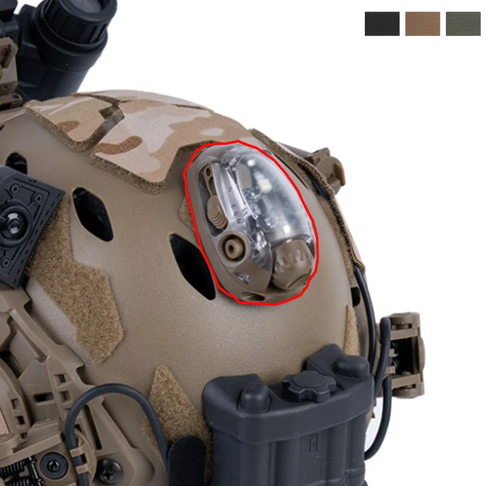 Luz de cabeza táctica estroboscópica roja/verde/azul/blanca/Ir casco luz de señal caza Airsoft pesca linterna LED auxiliar equipo