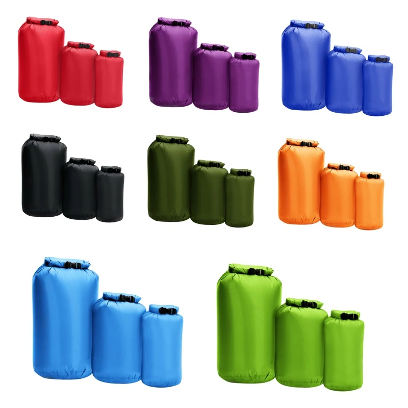 Paquete de bolsas secas impermeables para natación, Rafting, Kayak, río, Trekking, navegación flotante, canoa, resistencia al agua, 3 piezas - imagen 3