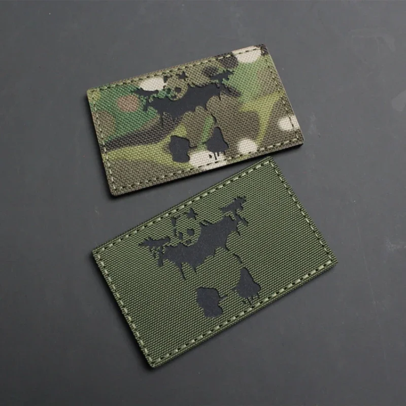 Parches reflectantes de gancho y bucle de calavera de visión nocturna, máscara de fantasma, insignia de moralidad militar, pegatina decorativa para mochila, brazalete táctico - imagen 4