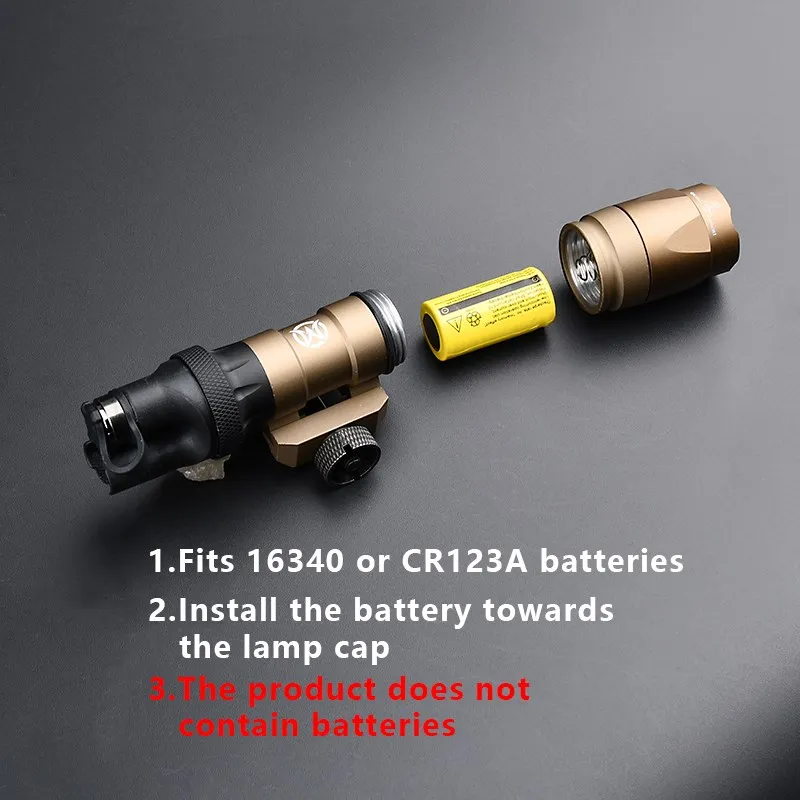 Wadsn-linterna Led de Metal para arma de caza, lámpara de luz de explorador con interruptor de función Dual, compatible con Picatinny, M300A, IR, M300 - imagen 4