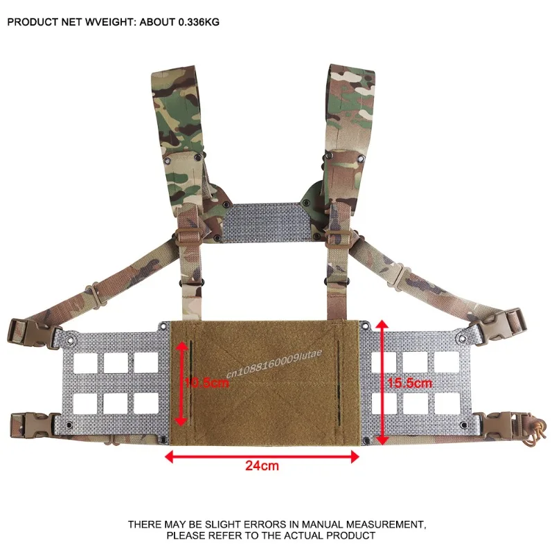 FERRO estilo aparejo de pecho táctico GEN 2 Chesty Rig Mini V2 ligero Molle Airsoft caza FC aletas delanteras extendidas portador de placa - imagen 3
