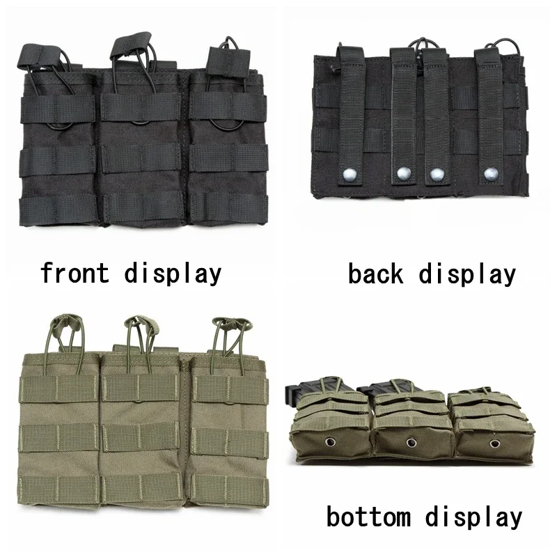 Bolsa táctica Triple para revistas AK 7,62 5,56mm M4 AR 15 bolsa para Rifle accesorios de caza bolsa táctica - imagen 4