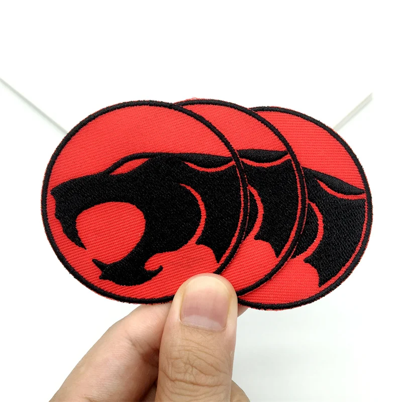 Parche de tela bordada con círculo rojo para planchar, accesorio para coser, adecuado para Jeans, chaquetas, bolsas de ropa, parche de reparación de sombrero, 3/6 piezas - imagen 3