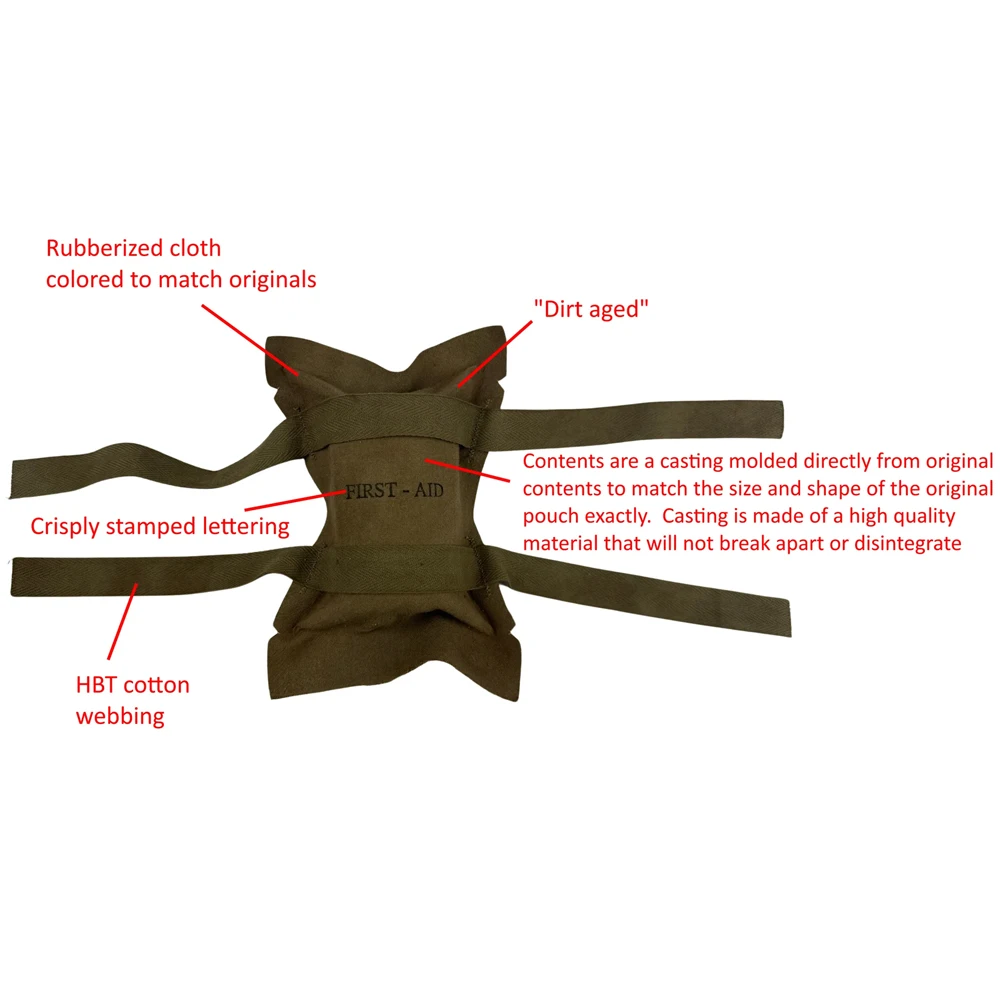 Réplica de bolsa de primeros auxilios paracaídas aerotransportada de EE. UU. WW2, casco M1C, bolsa de primeros auxilios, colección de vendaje, equipo médico - imagen 2