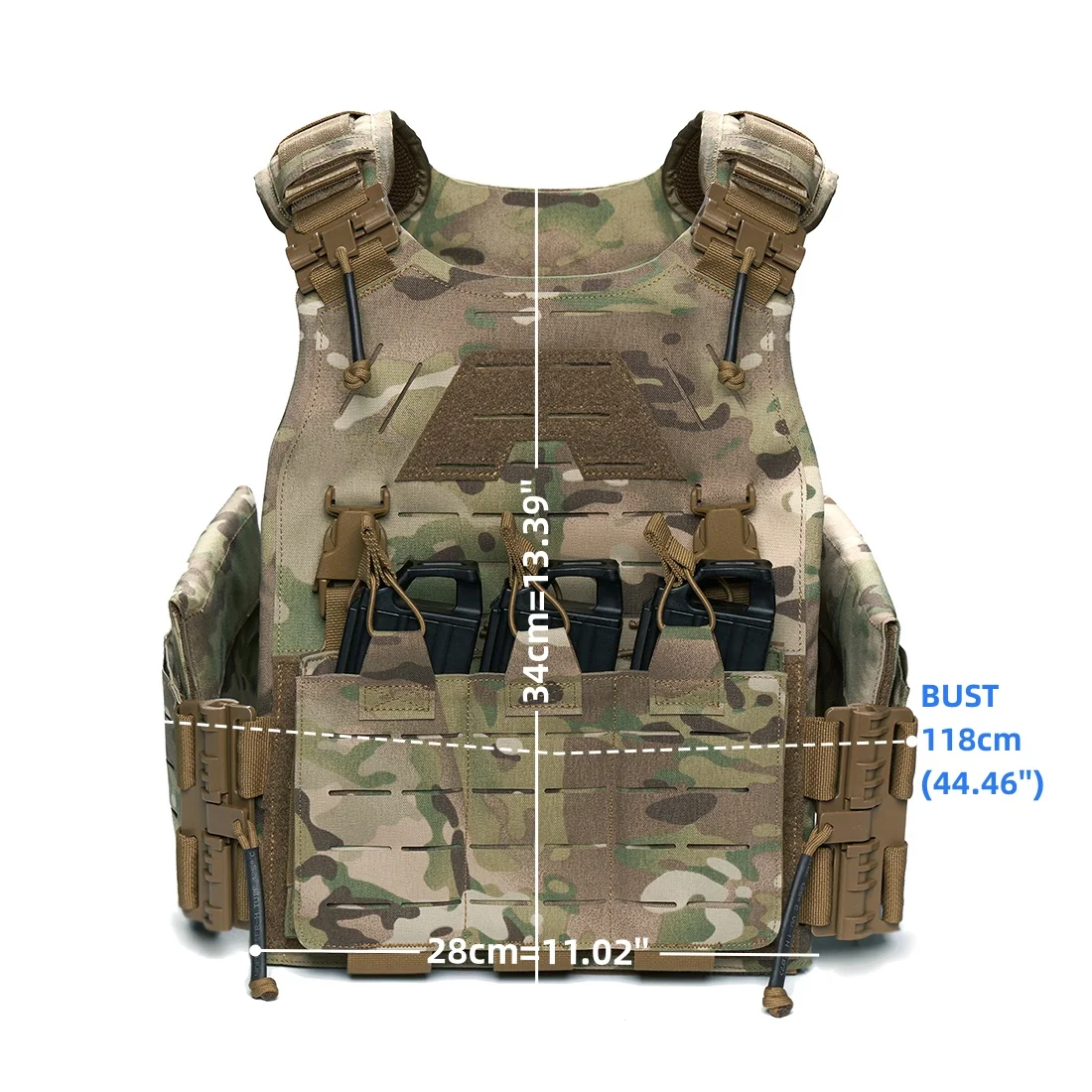 Portador de placa táctica con corte láser ligero, chaleco de caza MOLLE, faja de ajuste rápido de liberación rápida, equipo de combate CS Airsoft - imagen 5