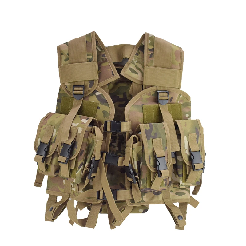 CS Chaleco Táctico Protector con bolsillos MOLLE para caza y camping