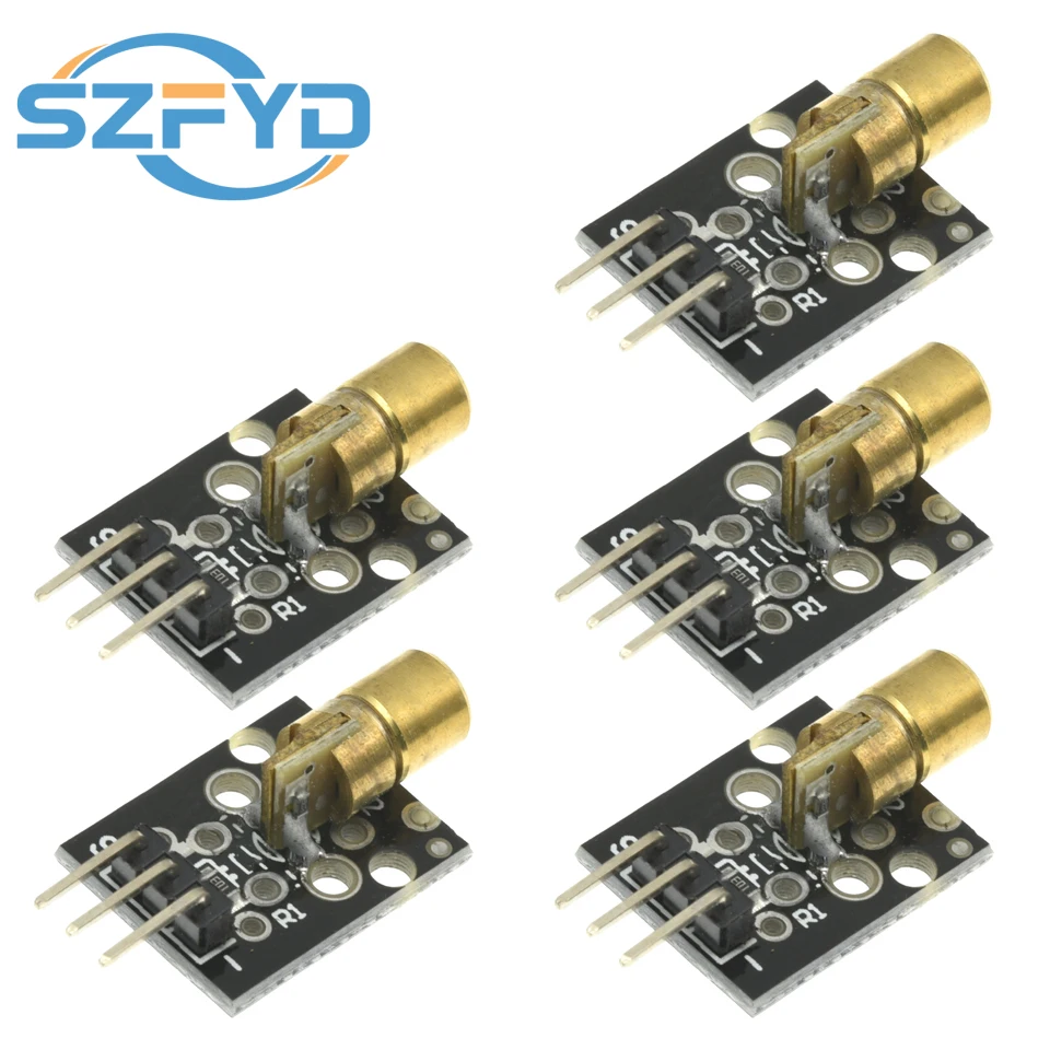 1/5/10 Uds KY-008 3pin 650nm transmisor láser rojo diodo de punto módulo Sensor de cabeza de cobre para Arduino AVR PIC Compatible MEGA 2560